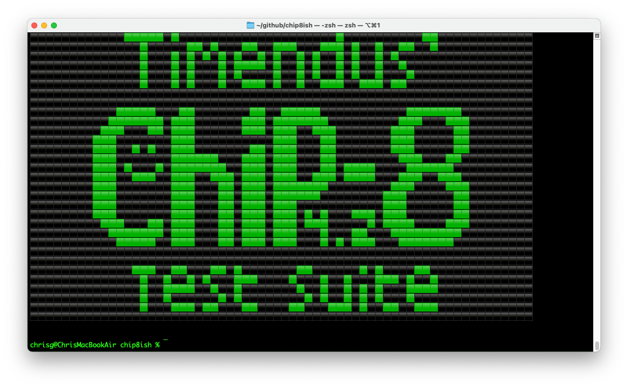 Programs from the chip8 test suite and tests assembled in Octo running on my interpreter