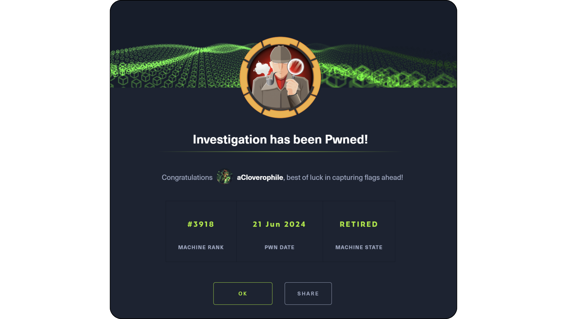 HTB — Investigation | aCloverophile | Medium