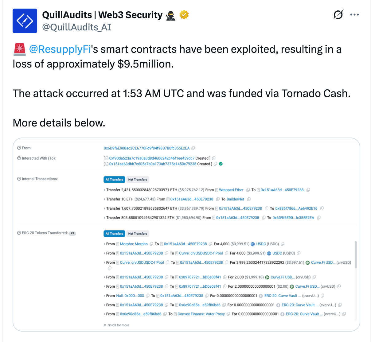 From 1 Wei to 10M reUSD: Anatomy of a ResupplyPair Exploit | by Evgenii |  CoinsBench