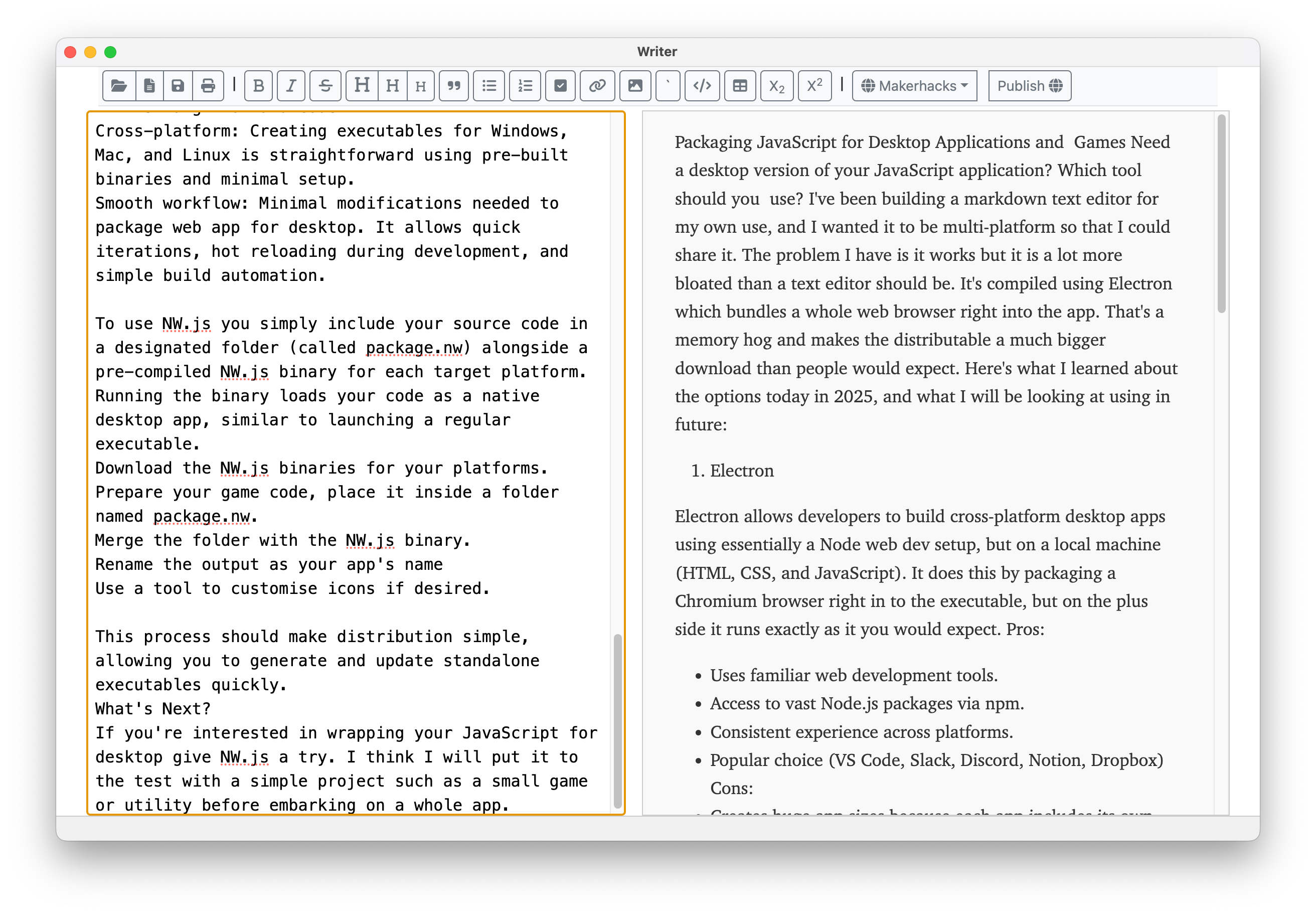 Yes, I wrote this article using my app!