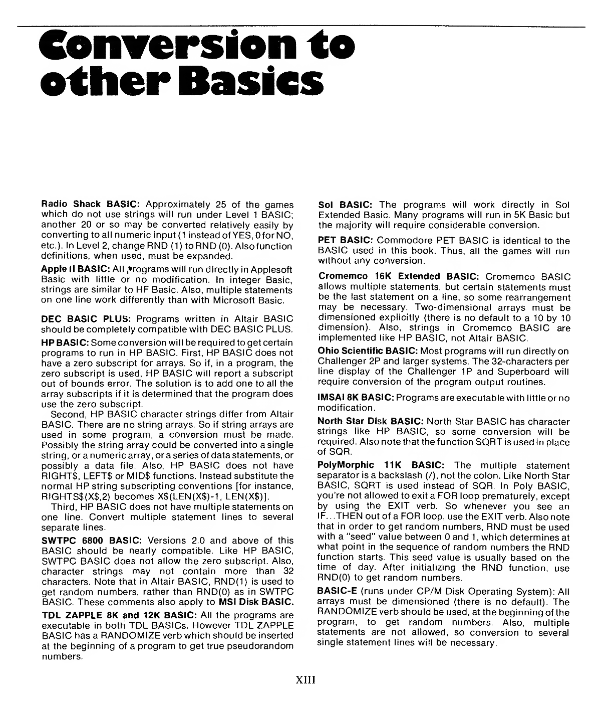 Advice for getting the games to work on the popular machines of the time