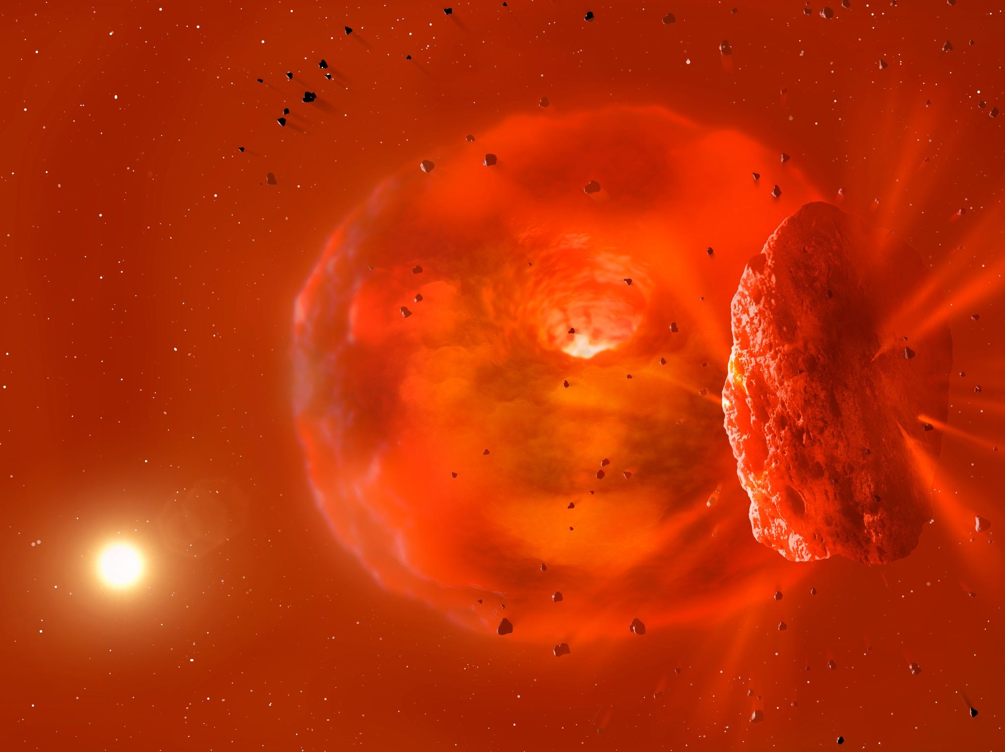 Extraordinary, moon-forming planet collision spotted 1850 light