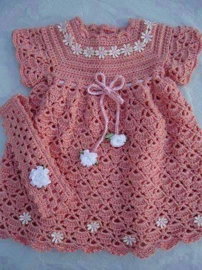 I'm in love with this baby dress model. That crochet pattern is more  charming and delicate. I loved it http://www.crochetyarnstore.com/2016/03/ dress-crochet-yarn-for-girls-staying.html | by Bruna Crochet Patterns |  Medium
