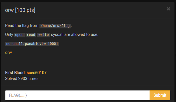 Orw [pwnable.tw] (part 2). Hey guys, this is a pretty