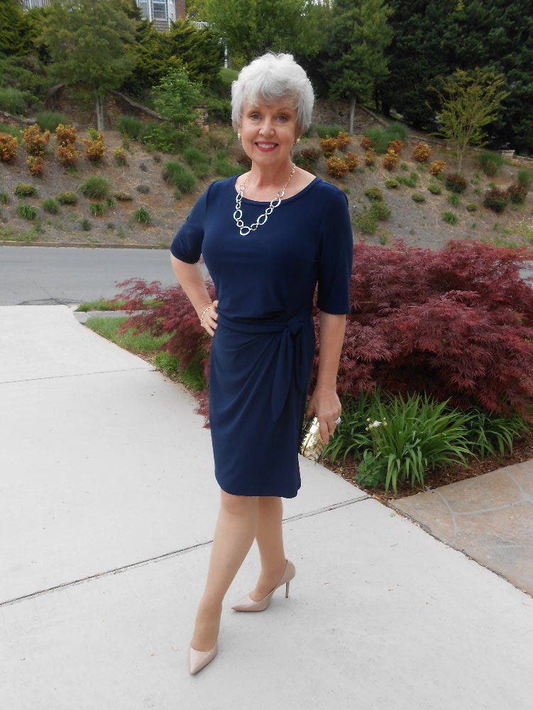knee length dresses for ladies Short Sleeve Front Zip Dress - M main image 1