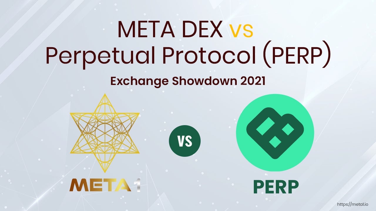 Perpetual Protocol (PERP) vs META DEX — Exchange Showdown 2021 | by META 1  Coin | Medium