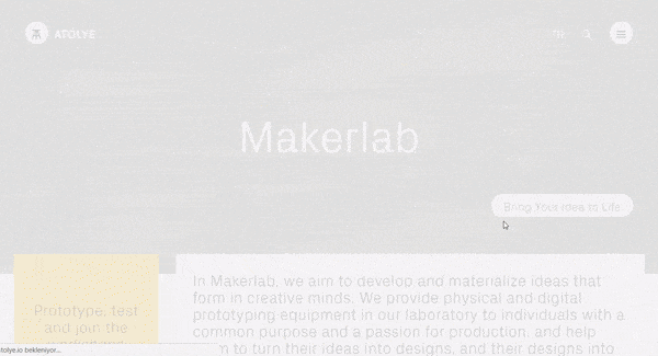 The call-to-action circular button on the lower right becomes an anchor element throughout the site.