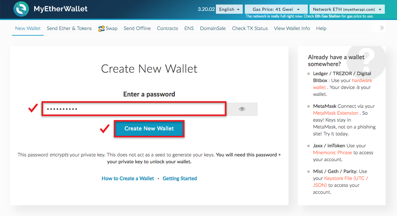 이더리움 지갑 주소 만들기 — MyEtherWallet. Making Ethereum account to participate… |  by Airbloc | Airbloc Protocol | Medium