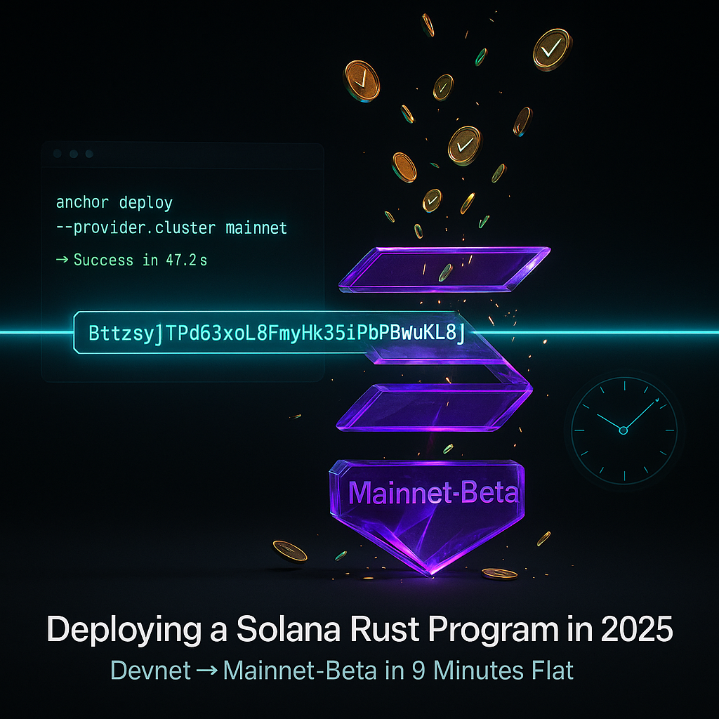 Deploying a Solana Rust Program in 2025: Devnet → Mainnet-Beta in 9 Minutes  Flat | by PMartin | Dec, 2025 | Medium