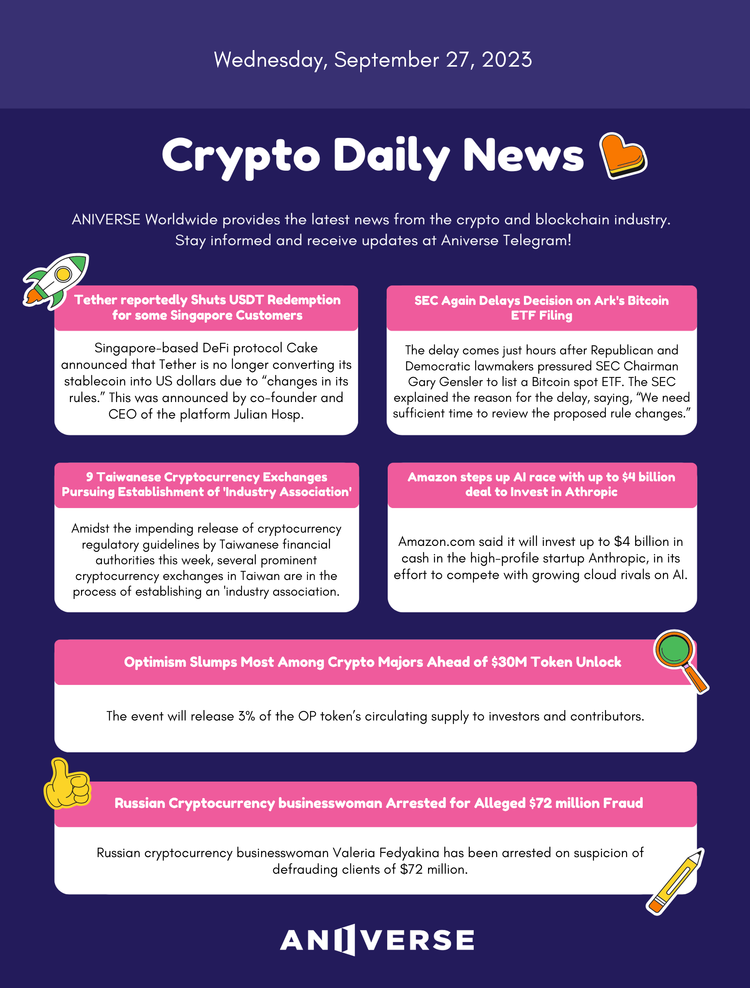 ANIVERSE Crypto Daily News_September 27, 2023 | by ANIVERSE | ANIVERSE |  Medium