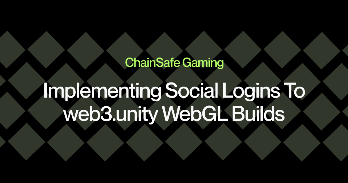 Implementing Social Logins To web3.unity WebGL Builds