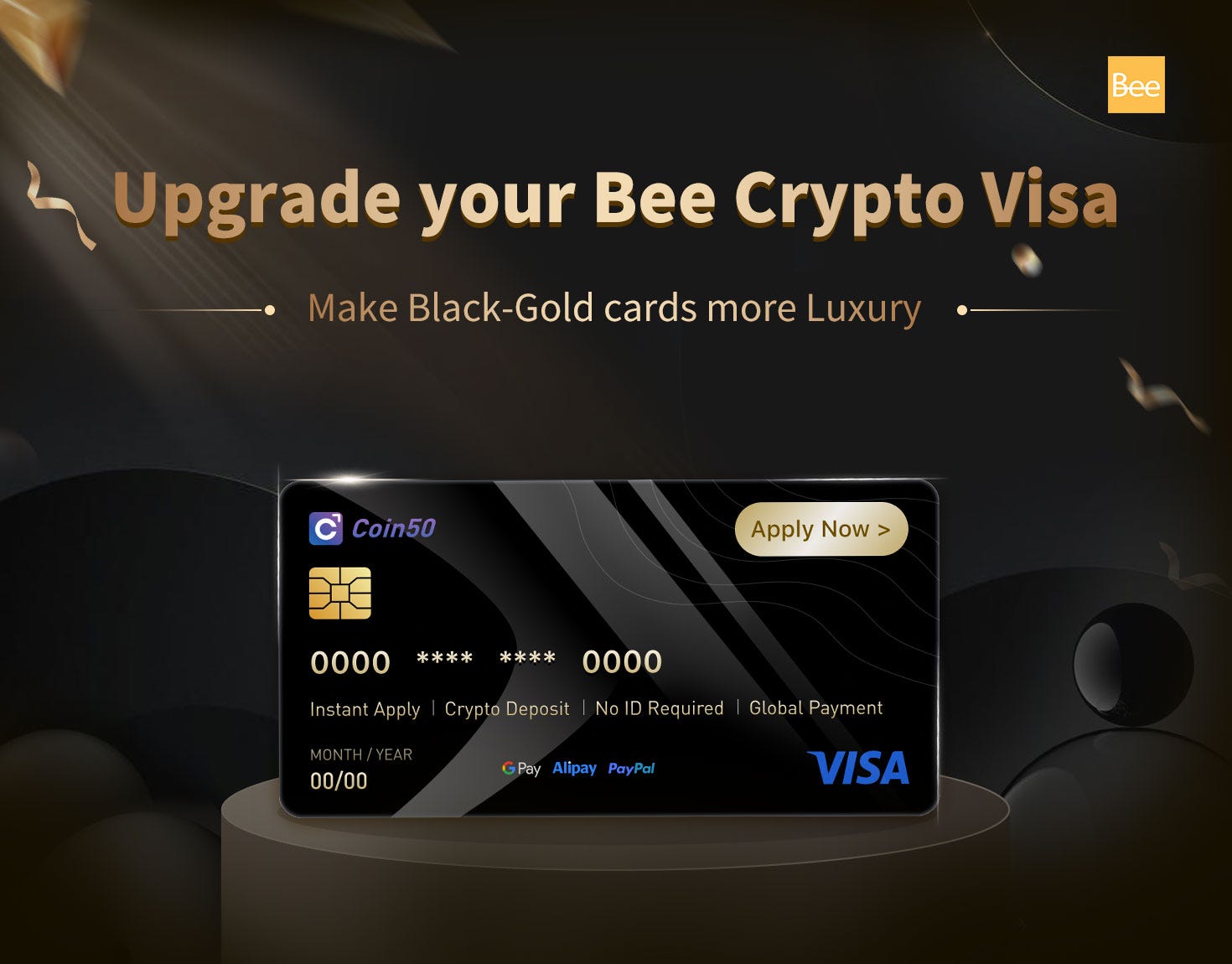 Bee Crypto Visa Upgrade, Make Your Black-Gold Cards More Luxurious | by Bee  Network | Medium