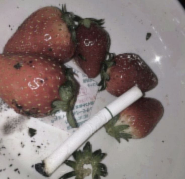strawberry and cigarettes still strawberries and cigarettes, always taste like you | by dear reader,  ⁀➴♡