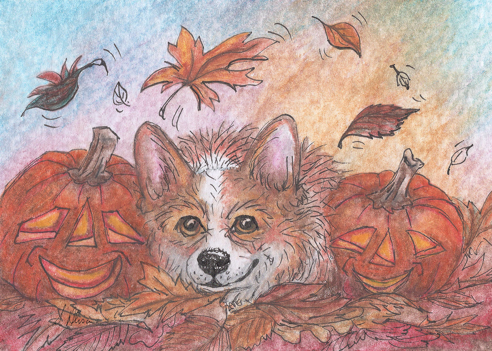 How to Draw and Paint an Autumn picture | by Susan Alison | How to Draw |  Medium, image size:1680x1200