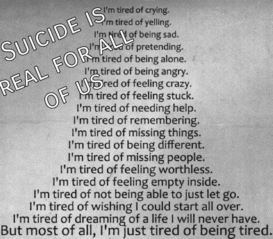 Suicide is real for all of us. Yesterday we learned of the suicide of… | by  Treadmill Treats | Medium, image size:1080x943
