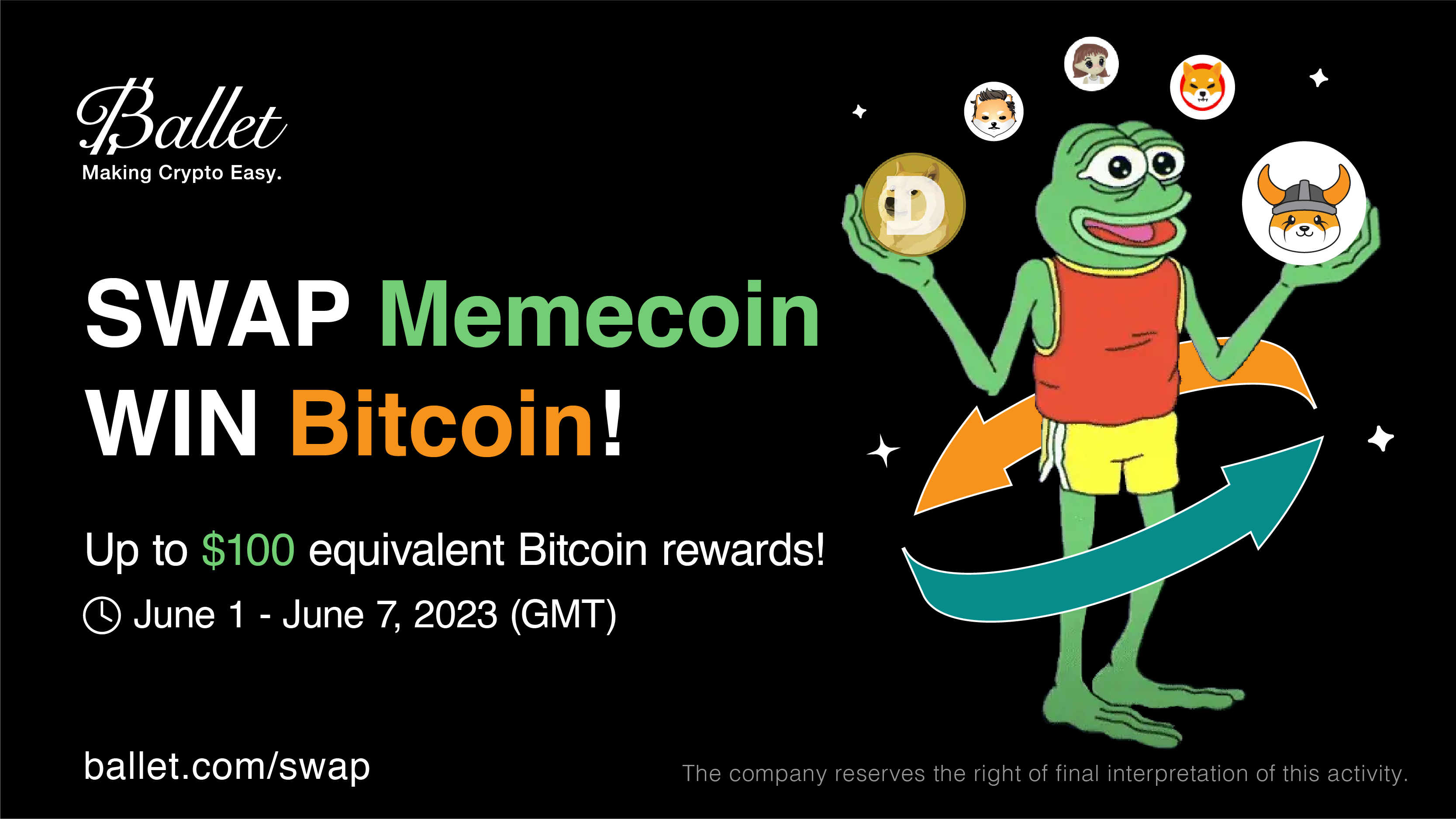 SWAP #Memecoin, WIN Bitcoin!. Memecoins have become all the rage… | by  Ballet Crypto | Medium