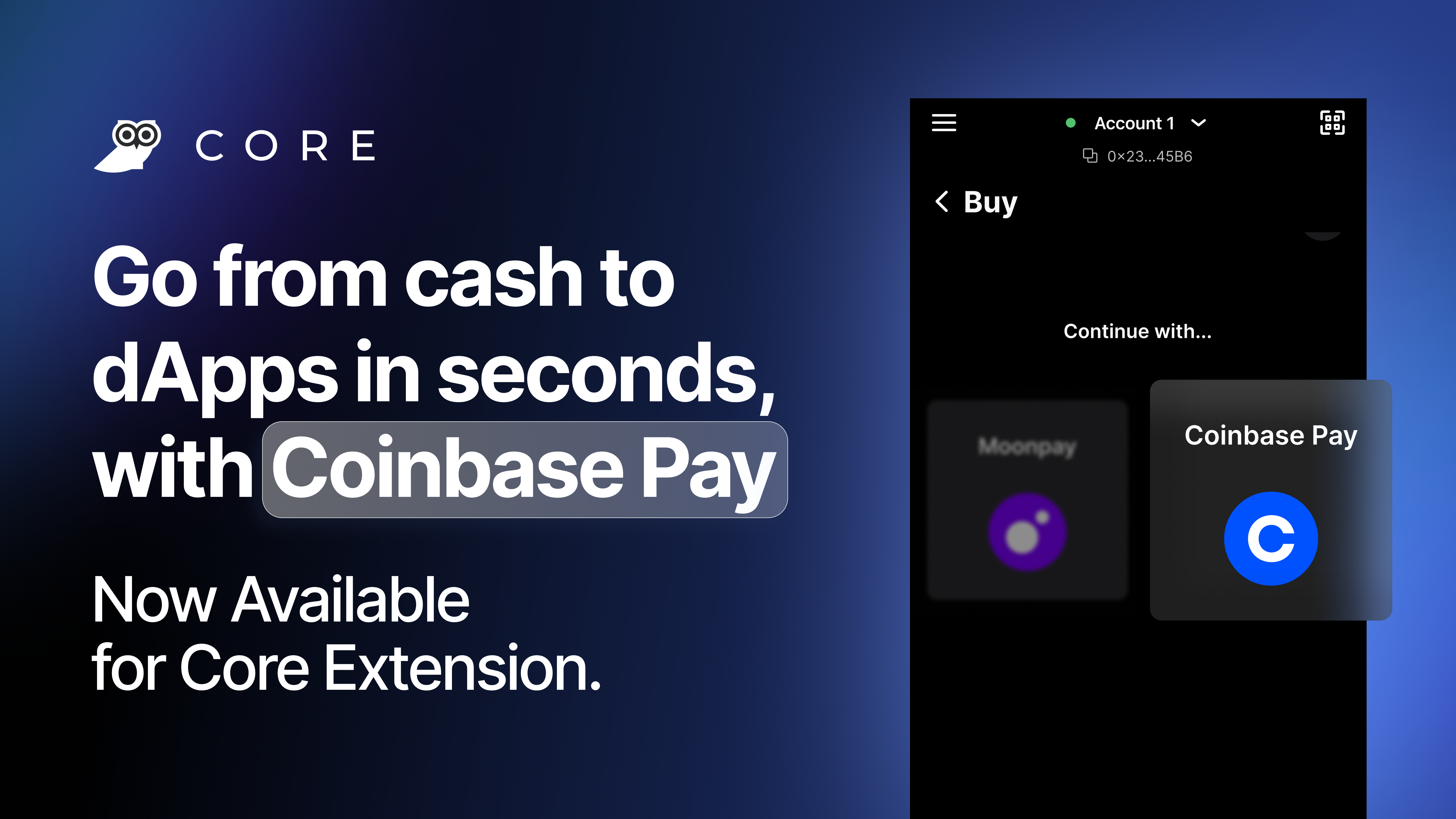 Core Now Offers Coinbase Pay as Another Easy Way to Go From Cash to Crypto  | by Core | Avalanche | Medium