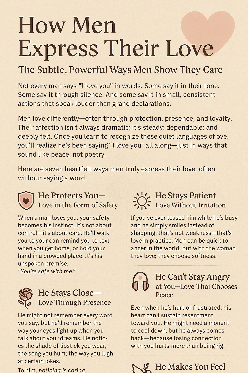💞 How Men Express Their Love. — The Subtle, Powerful Ways Men Show… | by  ComplexityBeauty | Empowerment Odyssey | Nov, 2025 | Medium, image size:1024x1536