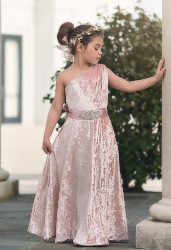 green emerald velvet dress Lovely Pretty Elegant Cheap Lace Wedding Little Girl Flower Girl Dress –  SELINADRESS main image 1