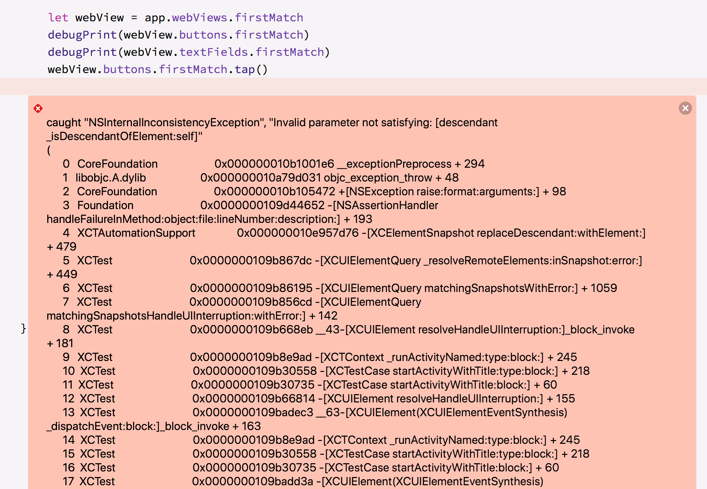 Work with SFSafariViewController or WKWebView in Xcode UI Tests