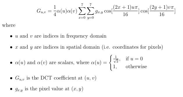2D DCT from Wikipedia