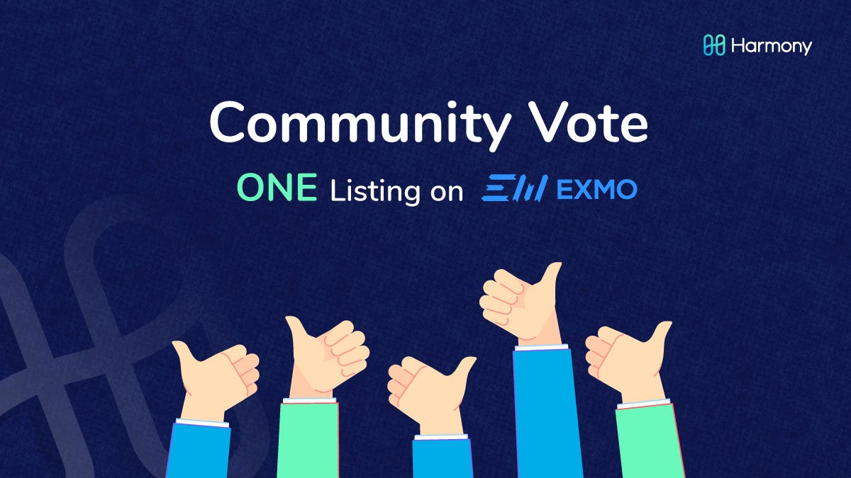 Harmony ONE Community Vote on EXMO | by NickVasilich | Harmony | Medium