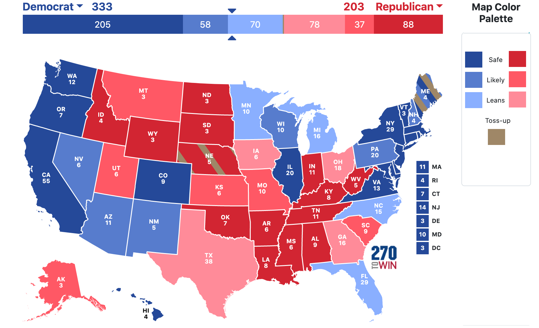 Swing states are accelerating a strong Blue shift | by Michael