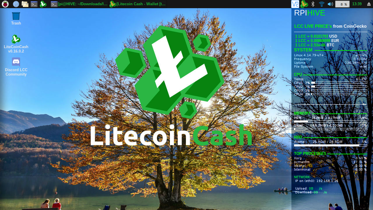 LiteCoin Cash (LCC) core wallet on Raspberry Pi 3B/3B+ with HIVE mining  support — new ERA is written | by Uros Spenko | Medium