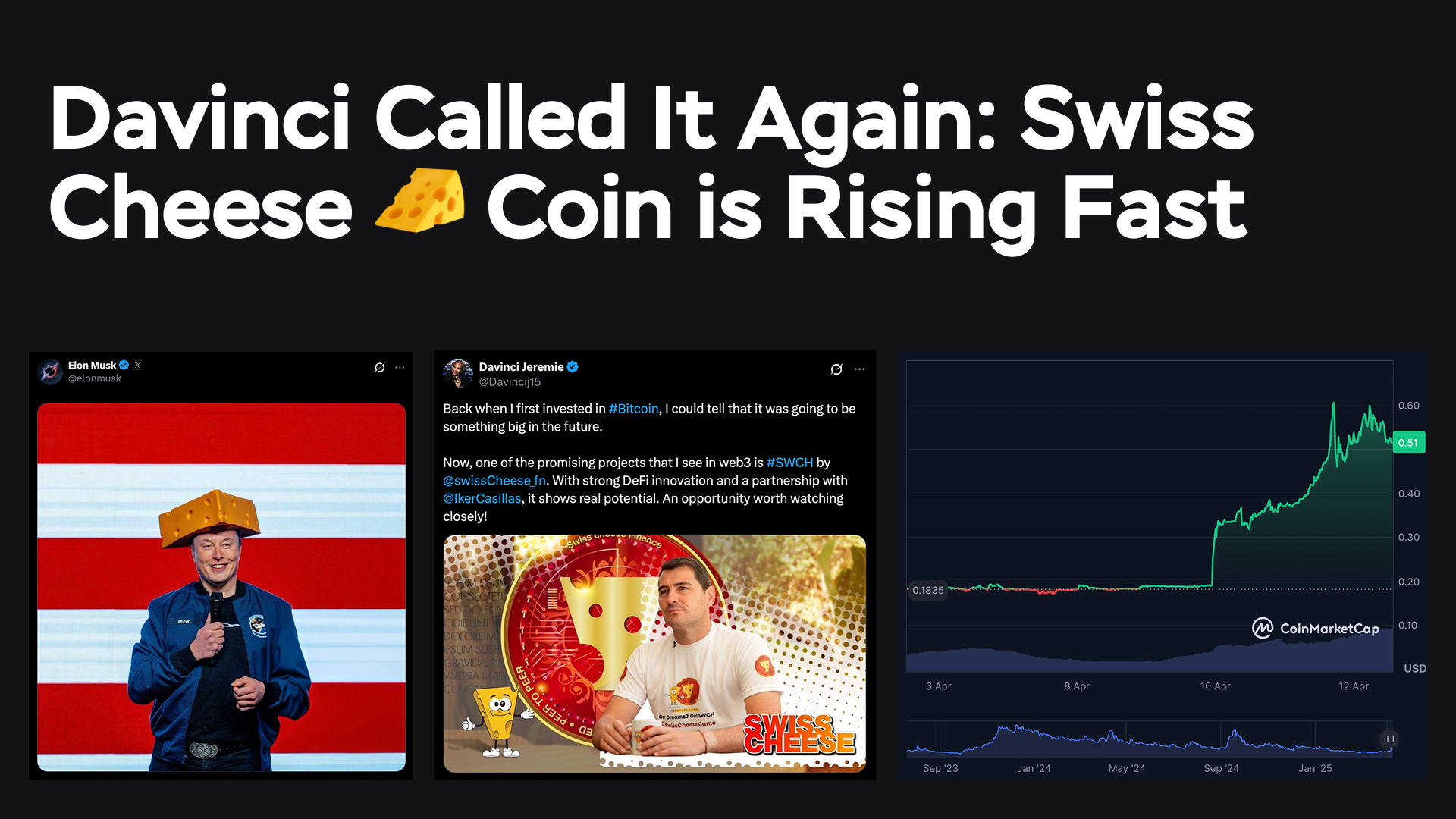 Davinci Called It Again: Swiss Cheese Coin is Rising Fast | by John A.  Miller | Medium