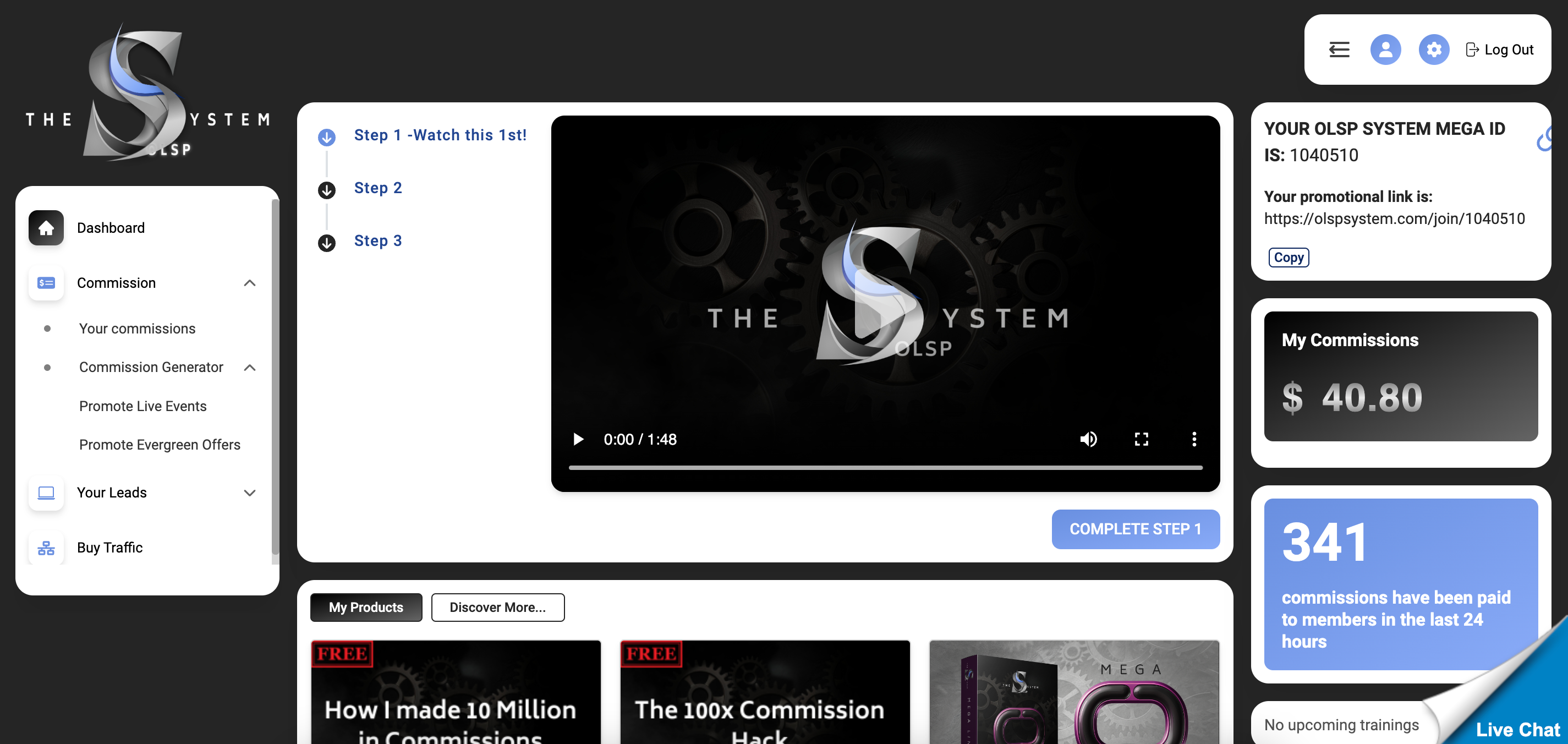 OLSP System Dashboard Overview