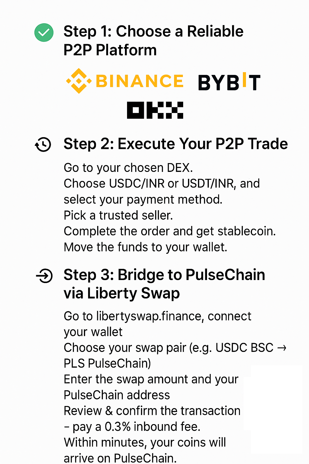 Best Way to Buy USDC & USDT P2P in India & Bridge to PulseChain | by  Liberty Swap | Medium