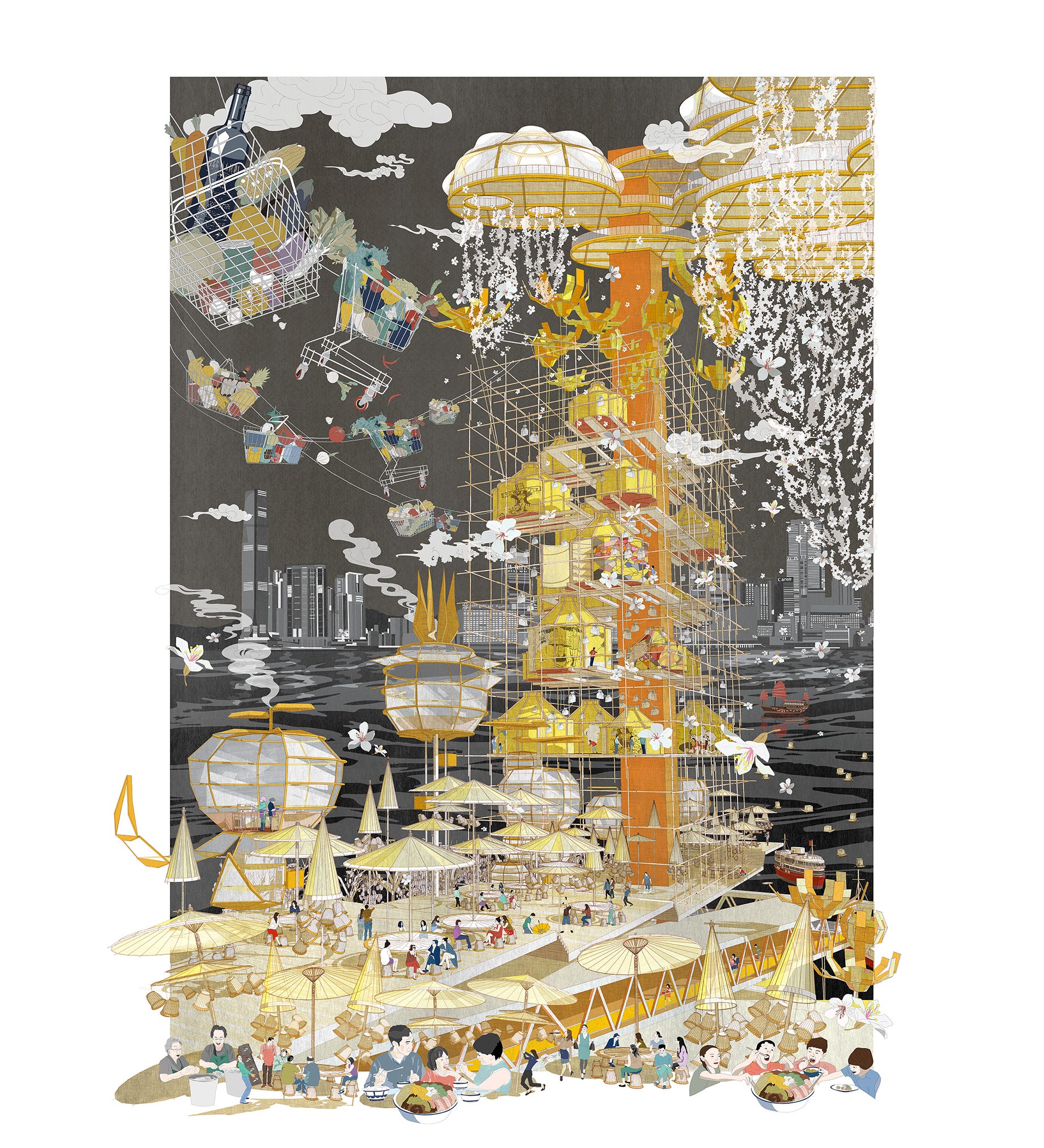 その他 Hunbnal Architectural Illustrators Paper The architectural elements provide a layer of richness to the