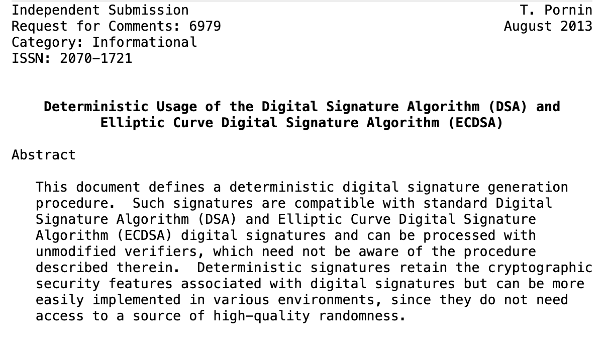 Overcoming the Weaknesses of ECDSA — Deterministic Signatures | by Prof  Bill Buchanan OBE FRSE | ASecuritySite: When Bob Met Alice | Medium