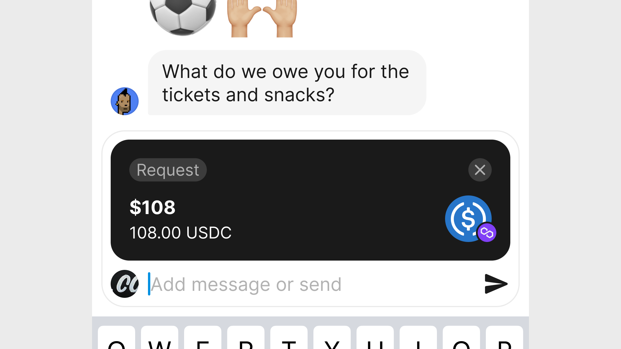 Introducing in-chat transactions: send, pay and request | by Andrew Courter  | Tribes | Medium