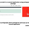 How to create an alert in a Laravel application using prologuephp alerts package