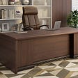 The Mahogany finish larger than life office table can wait