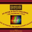 Day 31: My Poetry Blog Your Own Book: BYOB- Life (Vida)