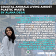 Coastal animals living amidst plastic waste