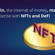 Blockchain, the internet of money, makes planetary sense with NFTs and DeFi