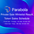 Parabola Private Sale Whitelist and Token Sales Schedule