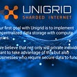 Our first goal with @Unigrid Network is to implement decentralized data and storage with compute…