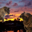 Giant Cats Invade Tropical Location