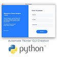 Automate Tkinter GUI Creation- Tkinter Designer