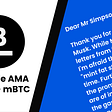 Monthly AMA Series — mBTC Launch