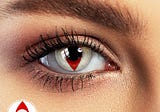 Red White Cat Eye Halloween Contacts