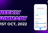 Weekly Summary (October 31st)
