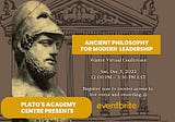 Join us for “Ancient Philosophy and Modern Leadership”