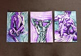 Announcing my mini collection of male nude art in watercolour and charcoal