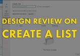 Design Review: “Create a list” experience on SharePoint Online